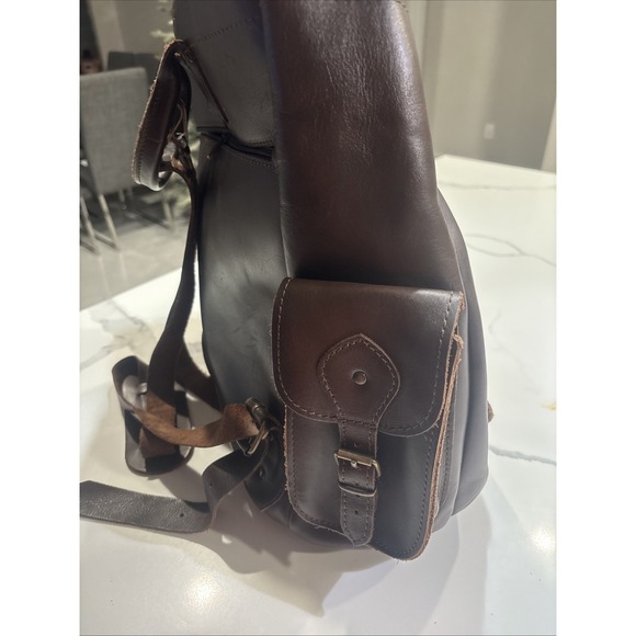 brown leather backpack Made I'm Greece - Picture 2 of 7